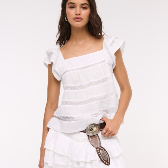 Abercrombie Ruffle Babydoll Top -  M - Picture 1 of 6